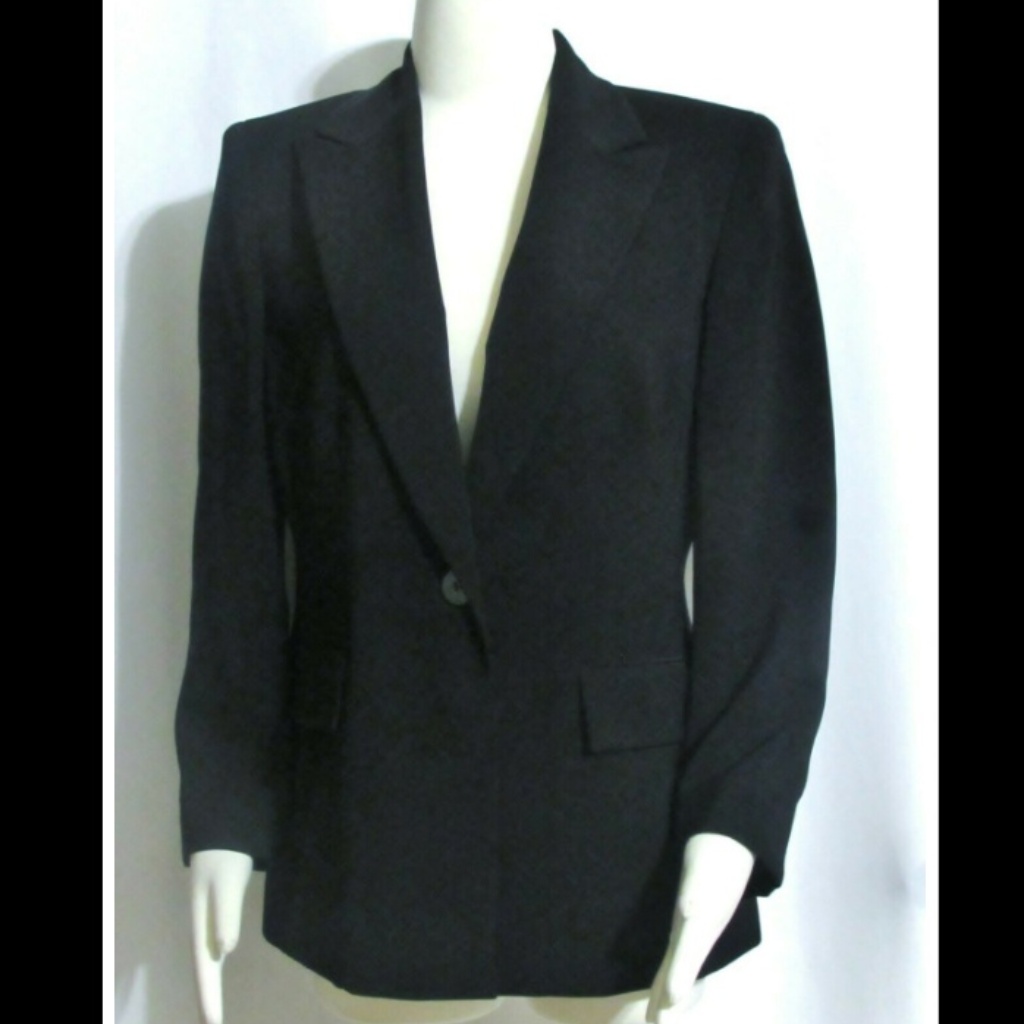 New Kasper Black Fully Lined Blazer Jacket 10